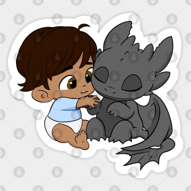 Birthday boy 2, how to train your dragon, baby dragon toothless and hiccup, BLM Sticker by PrimeStore